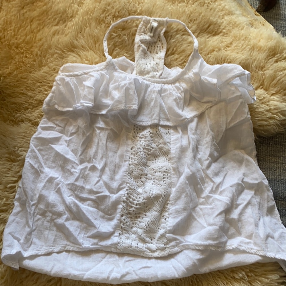 Loungerie White Linen Top Size S/M